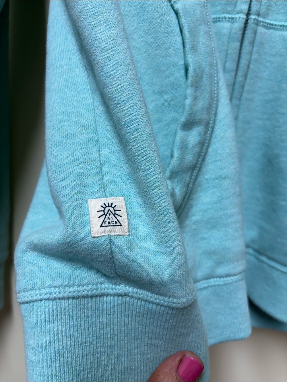 Fat Face Amy Teal Blue Zip Through Hoodie - Small - Picture 10 of 16
